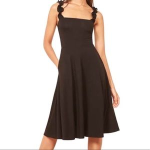 Reformation medium eda ruffle strap midi dress